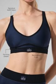 Airlift Line Up Bra - Navy ALO at Alo Yoga